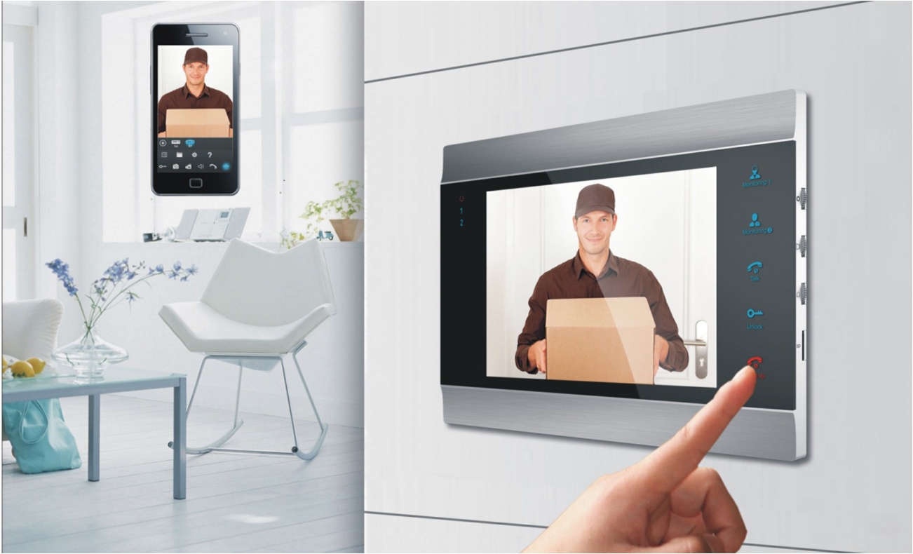 7 inch IP video monitor met een camera deurbel Algerin Electronics
